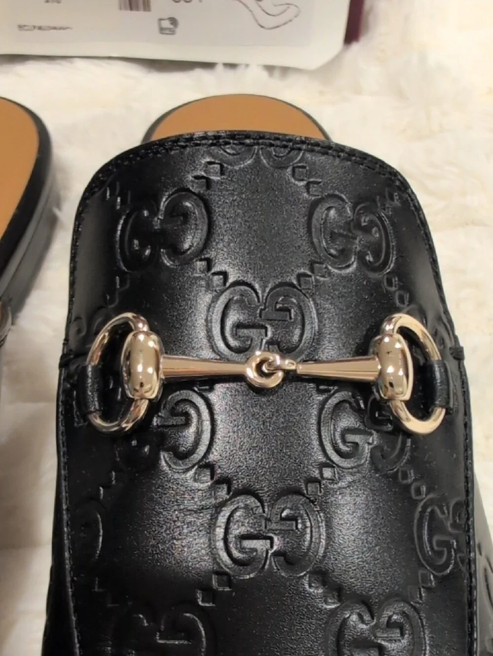 NIB Gucci Princetown GG Mules in Embossed Leather 38.5